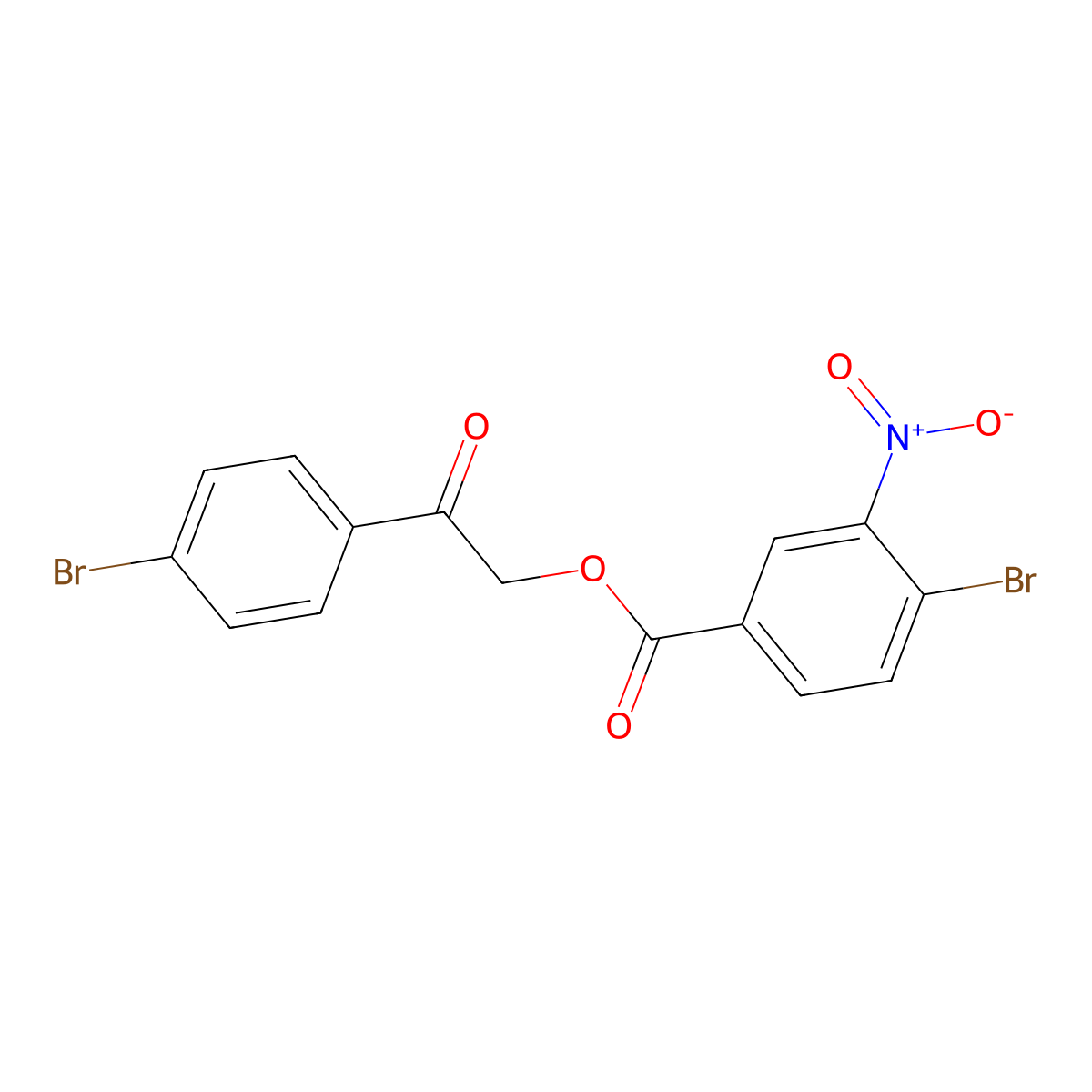 2-(4-Bromophenyl)-2-oxoethyl 4-bromo-3-nitrobenzoate molecular structure, CAS 302567-42-6