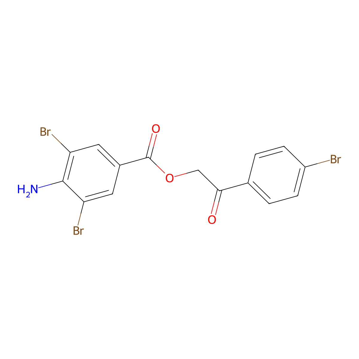 2-(4-Bromophenyl)-2-oxoethyl 4-amino-3,5-dibromobenzoate molecular structure, CAS 302567-51-7