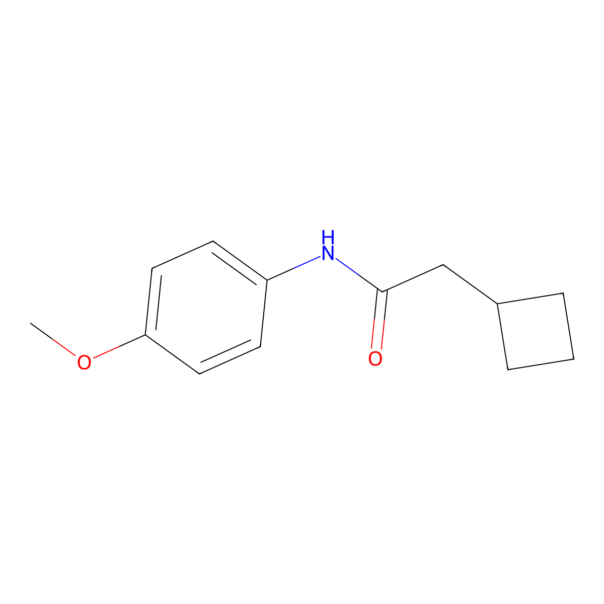 2-Cyclobutyl-N-(4-methoxyphenyl)acetamide molecular structure, CAS 302567-76-6