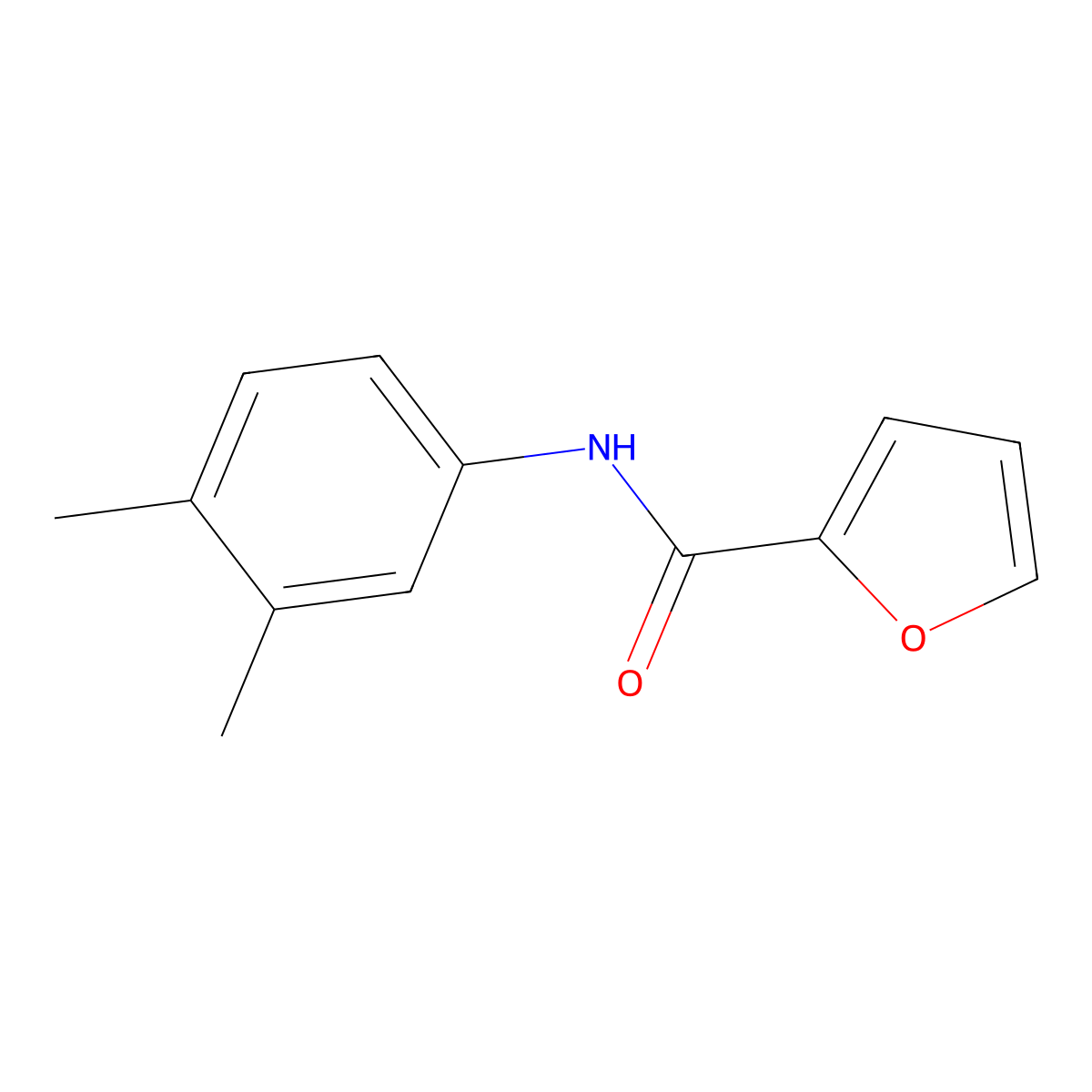 N-(3,4-dimethylphenyl)furan-2-carboxamide molecular structure, CAS 302568-78-1