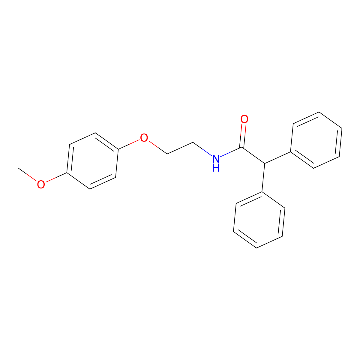 N-[2-(4-methoxyphenoxy)ethyl]-2,2-diphenylacetamide molecular structure, CAS 302569-36-4