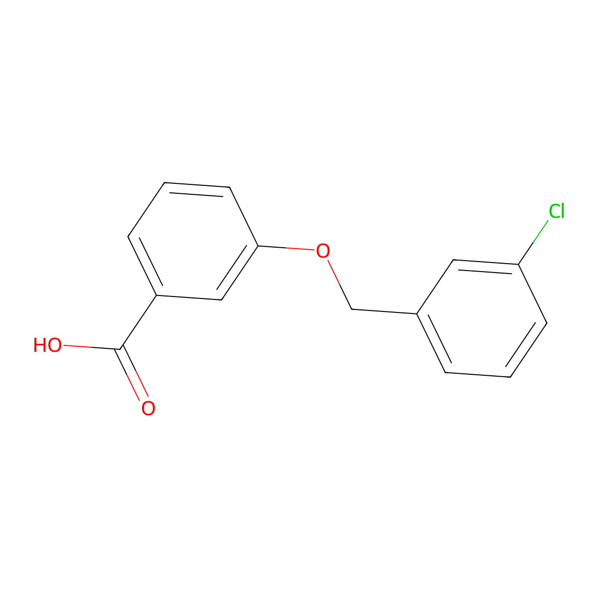 3-[(3-Chlorophenyl)methoxy]benzoic acid molecular structure, CAS 302569-44-4