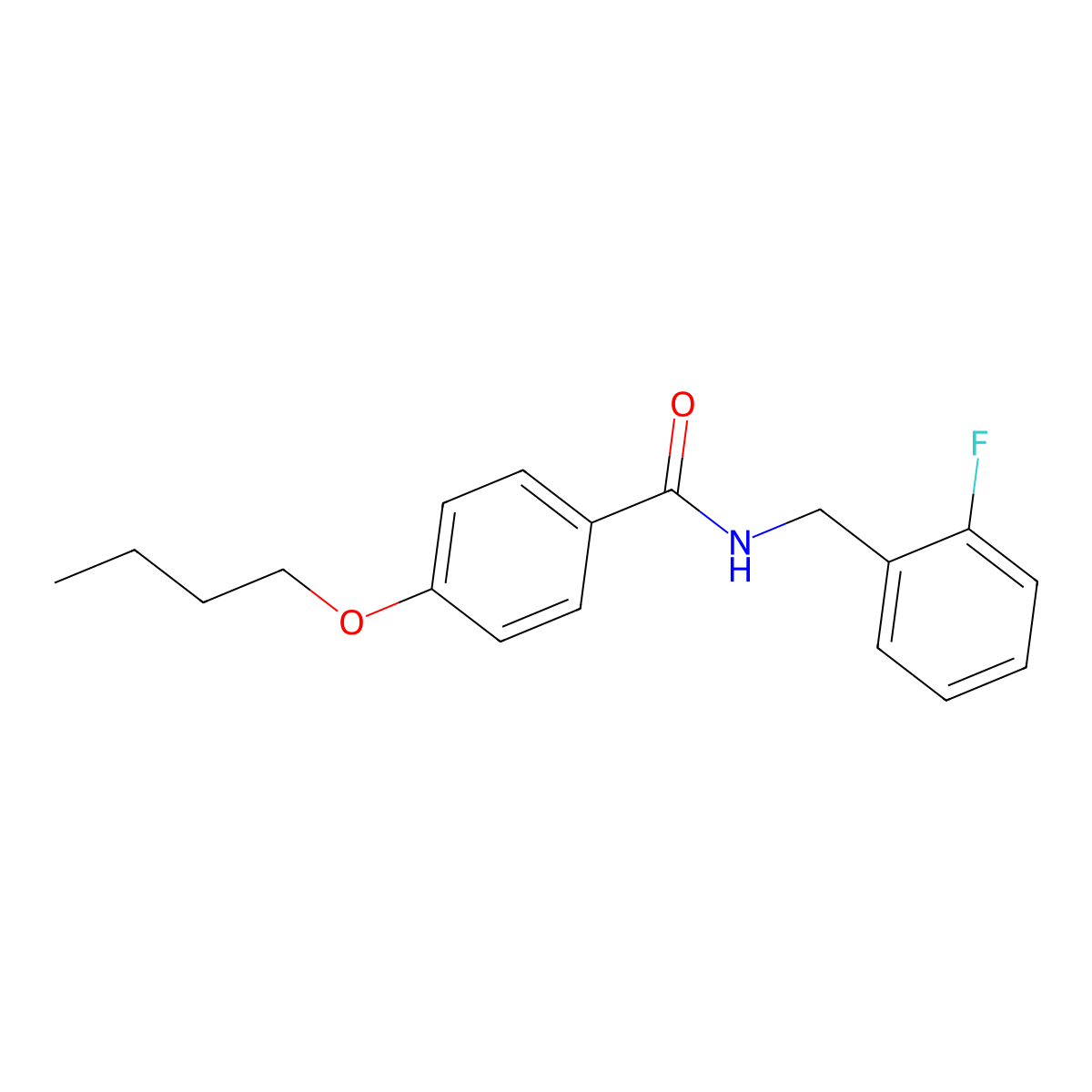4-butoxy-N-[(2-fluorophenyl)methyl]benzamide molecular structure, CAS 302569-92-2