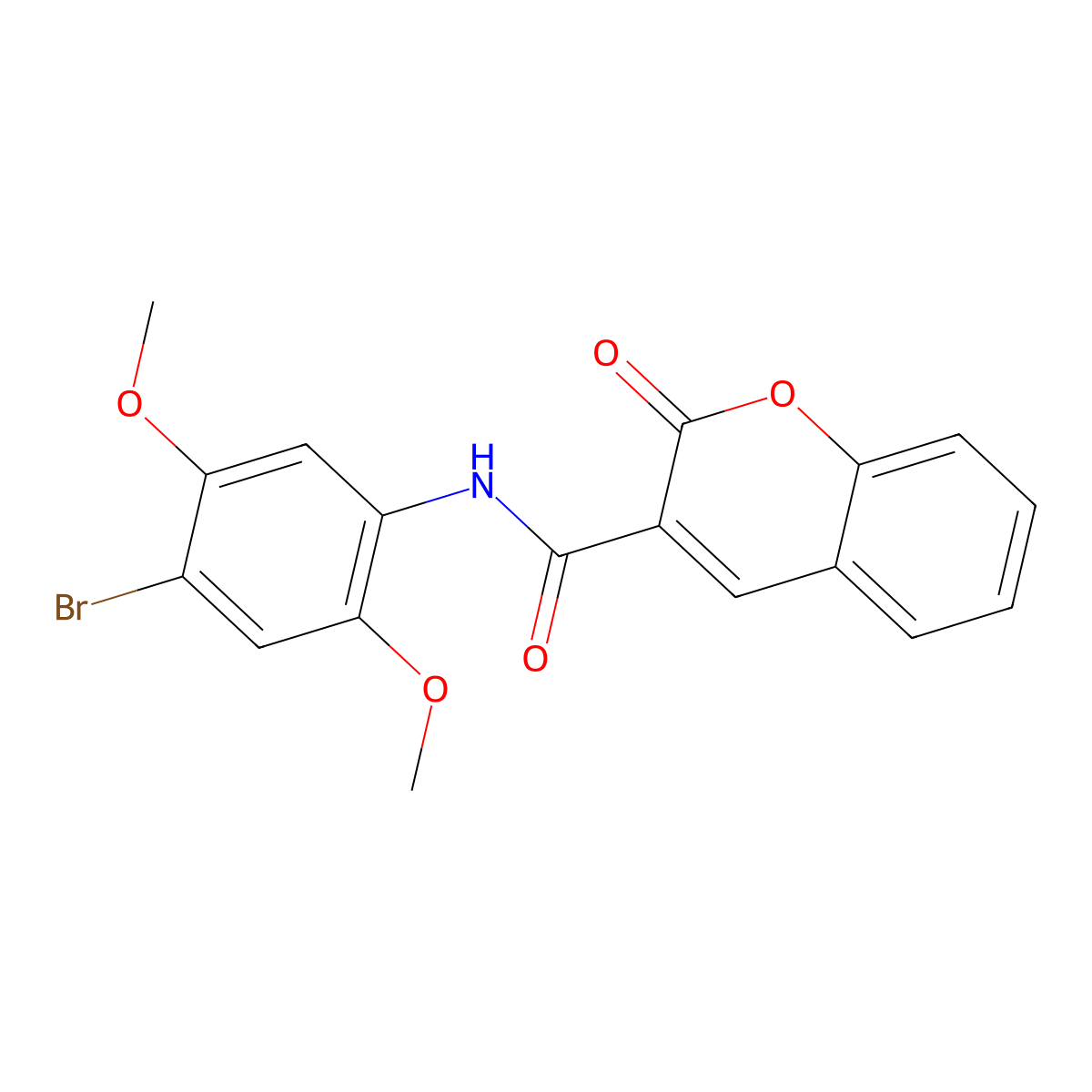 N-(4-bromo-2,5-dimethoxyphenyl)-2-oxo-2H-chromene-3-carboxamide molecular structure, CAS 302572-60-7