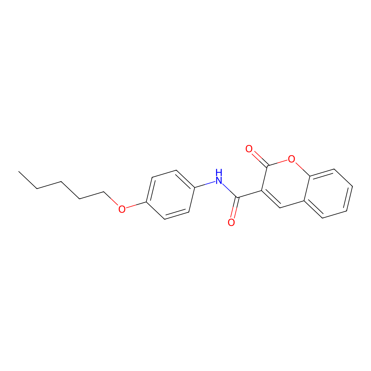2-oxo-N-[4-(pentyloxy)phenyl]-2H-chromene-3-carboxamide molecular structure, CAS 302572-68-5