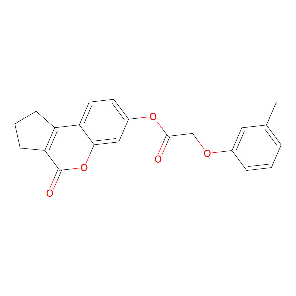4-Oxo-1,2,3,4-tetrahydrocyclopenta[c]chromen-7-yl (3-methylphenoxy)acetate molecular structure, CAS 302573-17-7