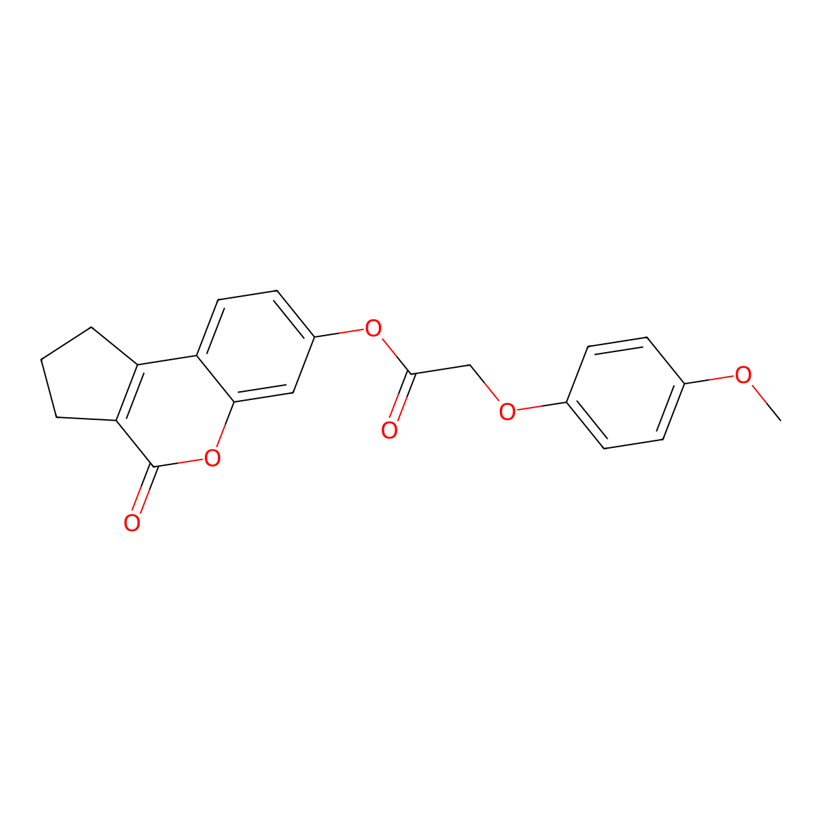 4-Oxo-1,2,3,4-tetrahydrocyclopenta[c]chromen-7-yl (4-methoxyphenoxy)acetate molecular structure, CAS 302573-19-9