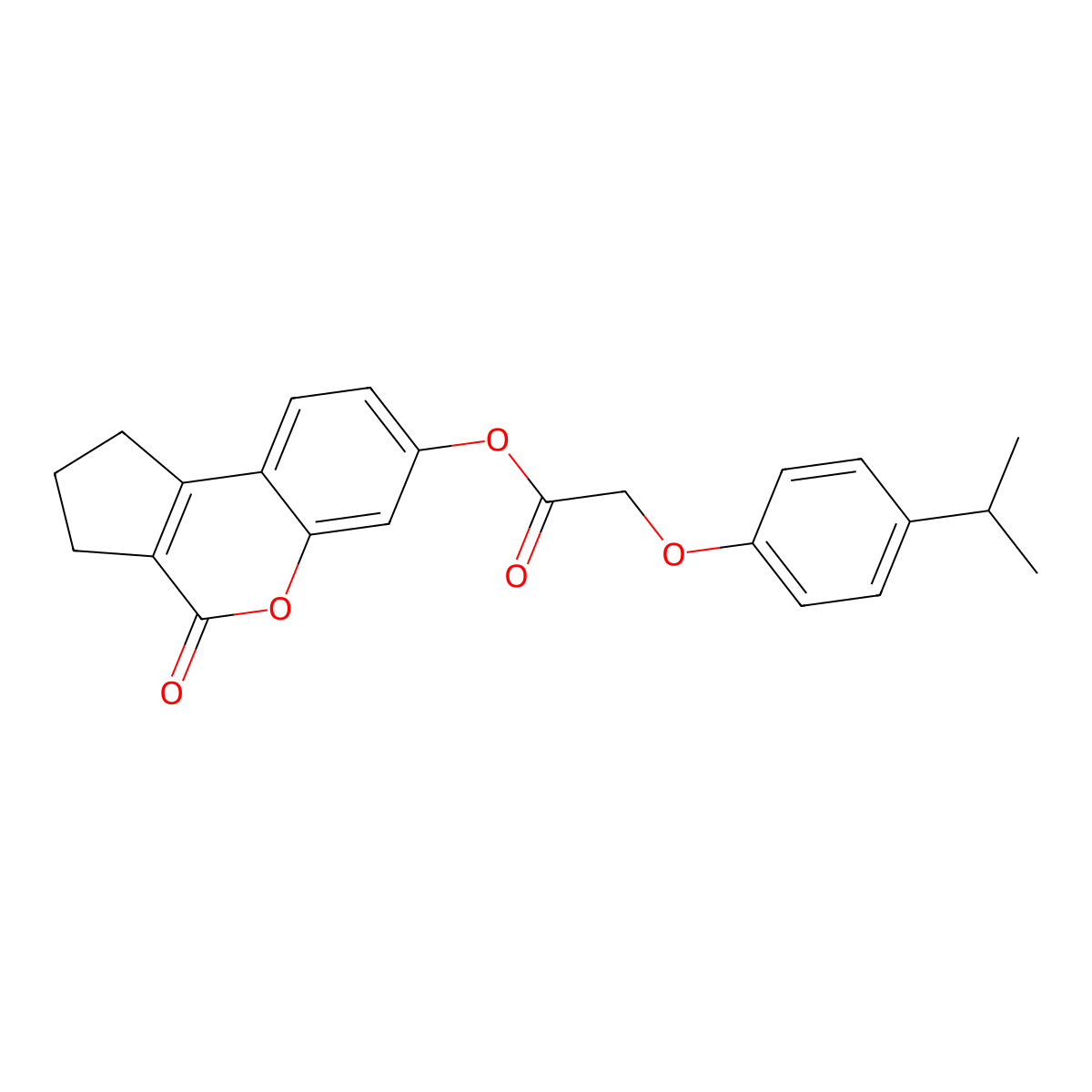 4-Oxo-1,2,3,4-tetrahydrocyclopenta[c]chromen-7-yl [4-(propan-2-yl)phenoxy]acetate molecular structure, CAS 302573-22-4