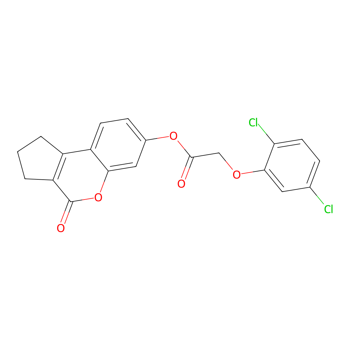 4-Oxo-1,2,3,4-tetrahydrocyclopenta[c]chromen-7-yl (2,5-dichlorophenoxy)acetate molecular structure, CAS 302573-25-7