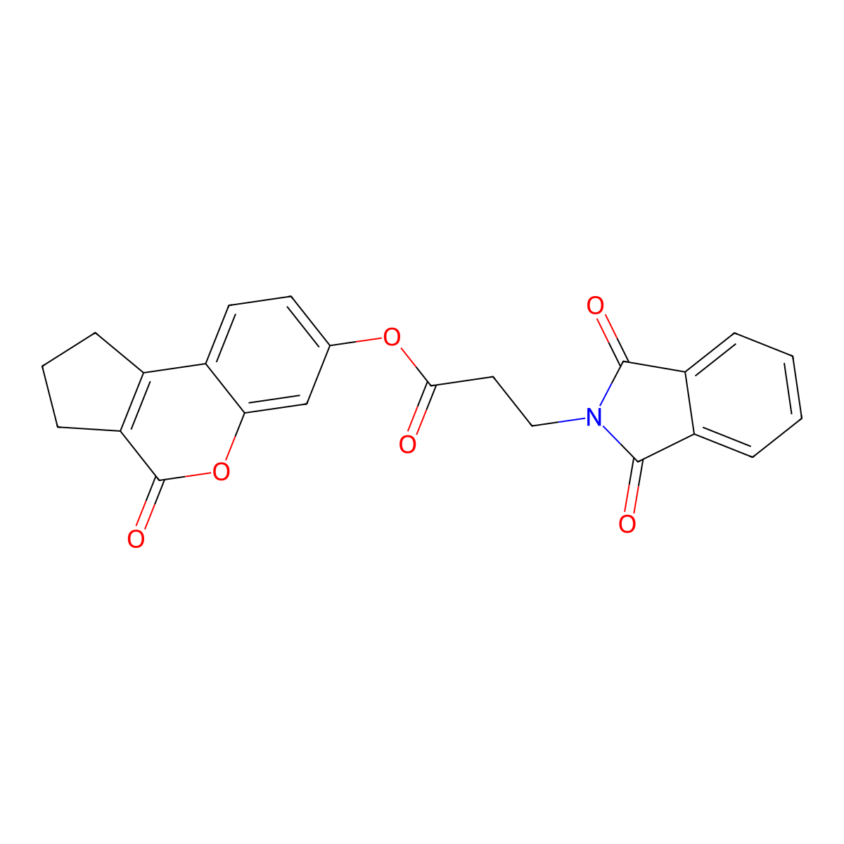 3-(1,3-Dioxo-1,3-dihydro-isoindol-2-yl)-propionic acid 4-oxo-1,2,3,4-tetrahydro-cyclopenta[c]chromen-7-yl ester molecular structure, CAS 302573-26-8