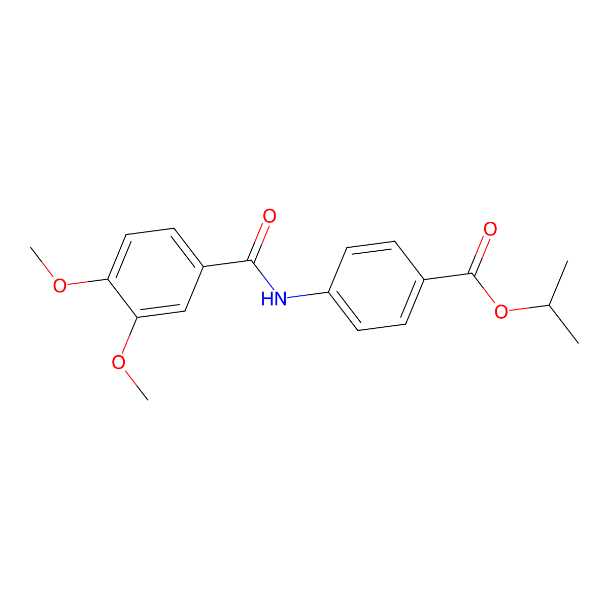 Isopropyl 4-[(3,4-dimethoxybenzoyl)amino]benzoate molecular structure, CAS 302573-32-6