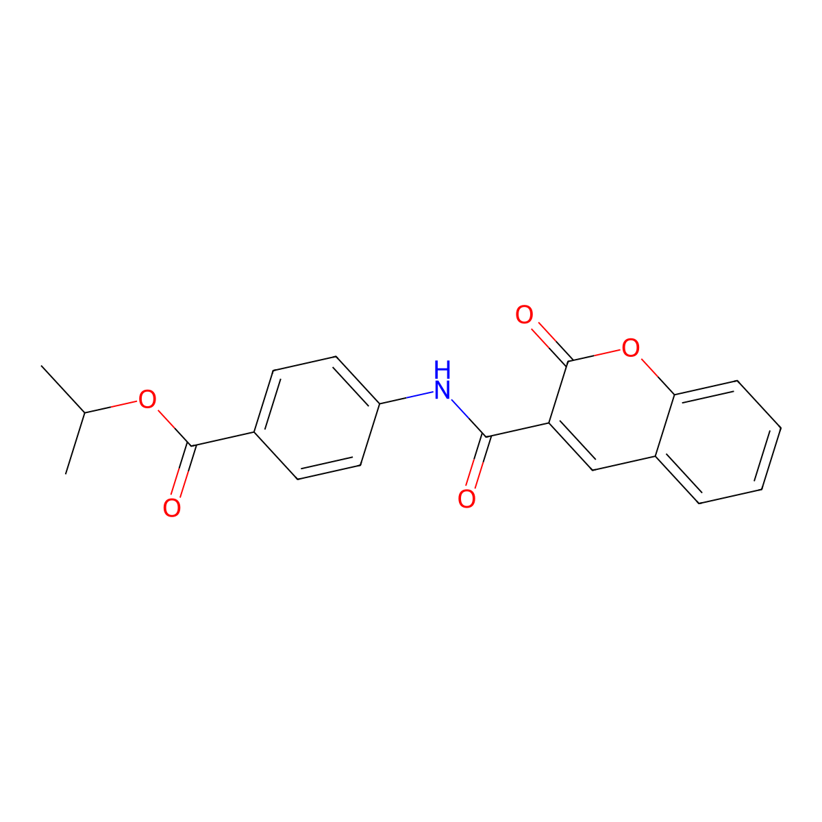 4-[(2-Oxo-2H-chromene-3-carbonyl)-amino]-benzoic acid isopropyl ester molecular structure, CAS 302573-54-2