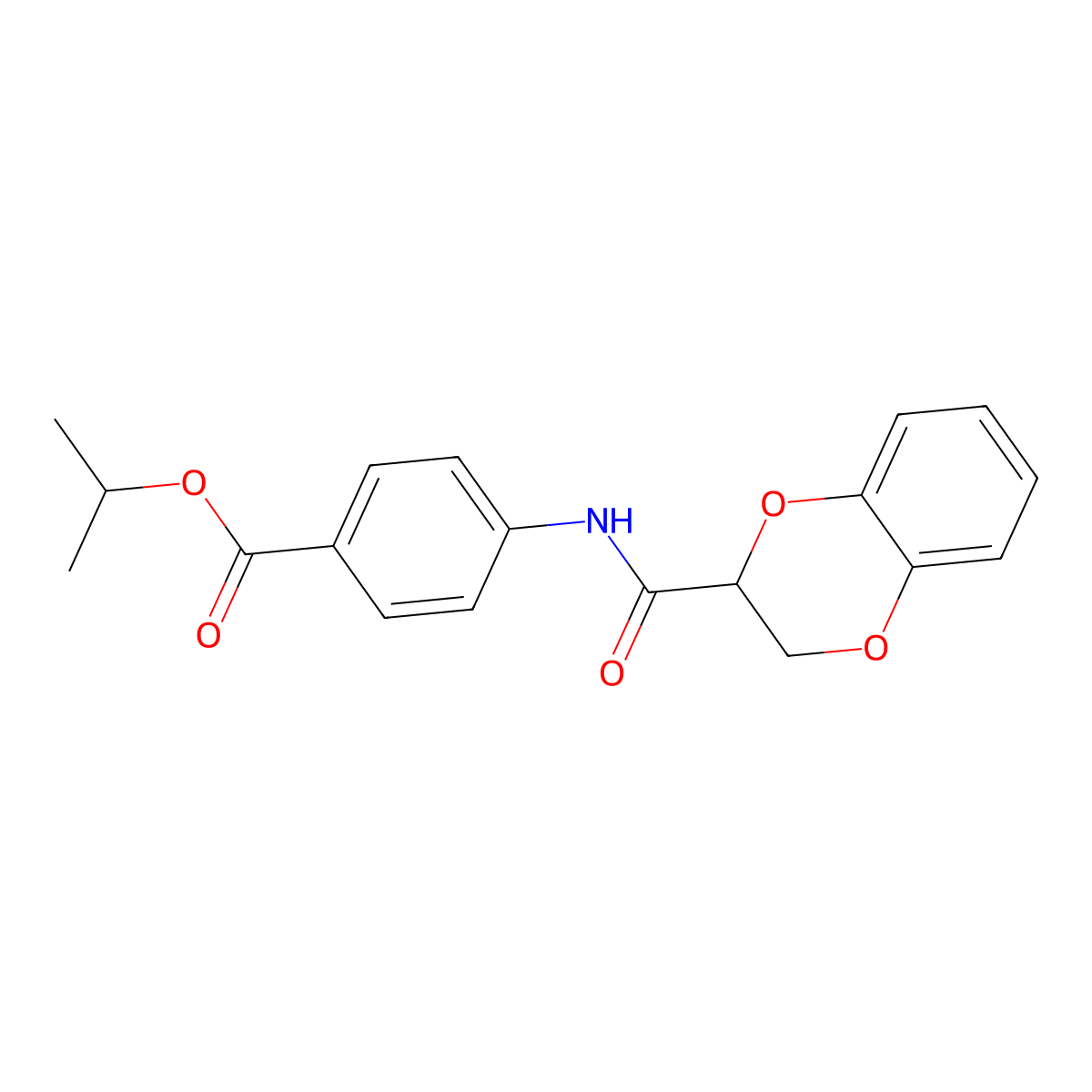 Isopropyl 4-[(2,3-dihydro-1,4-benzodioxin-2-ylcarbonyl)amino]benzoate molecular structure, CAS 302573-55-3