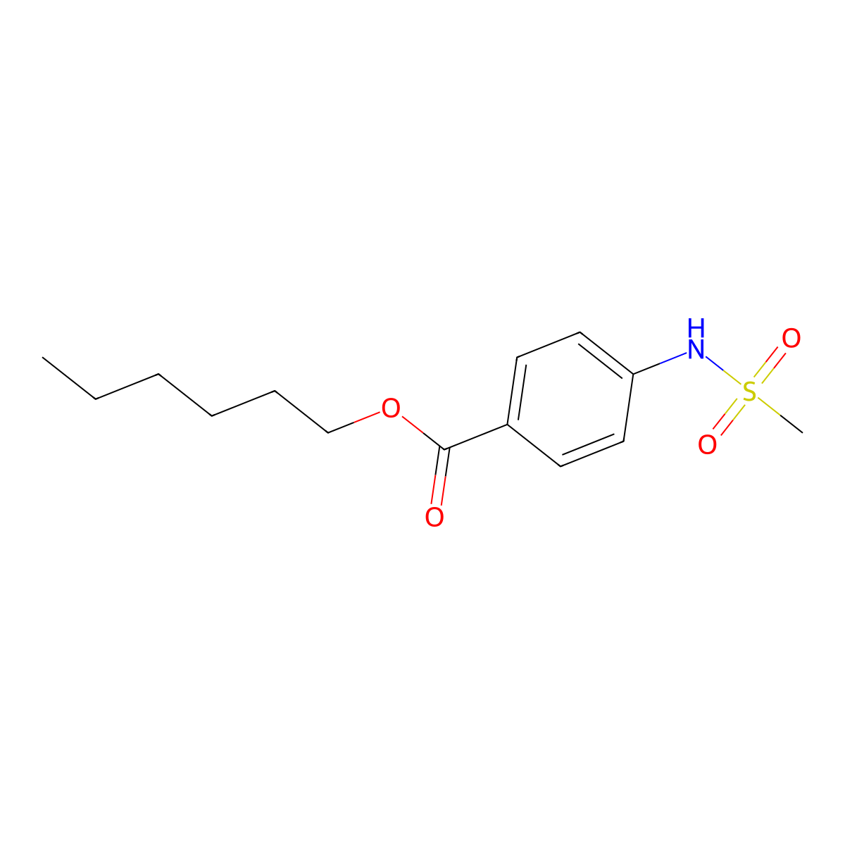 Hexyl 4-[(methylsulfonyl)amino]benzoate molecular structure, CAS 302573-64-4
