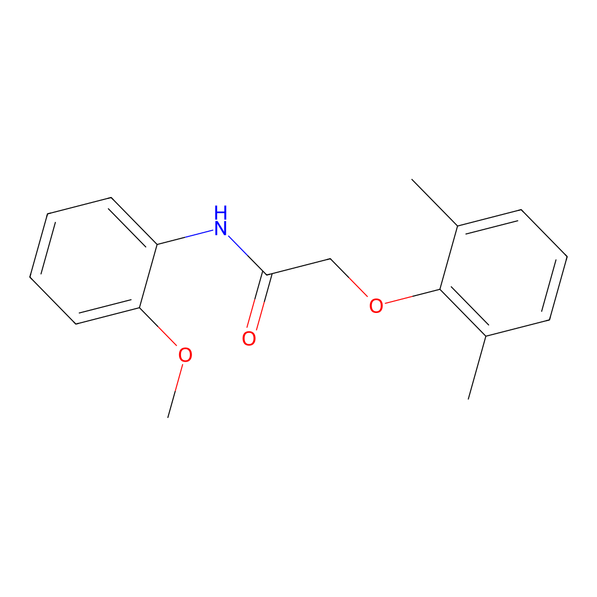 2-(2,6-dimethylphenoxy)-N-(2-methoxyphenyl)acetamide molecular structure, CAS 302574-58-9