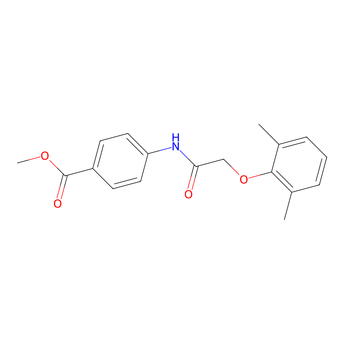 Methyl 4-{[(2,6-dimethylphenoxy)acetyl]amino}benzoate molecular structure, CAS 302574-60-3