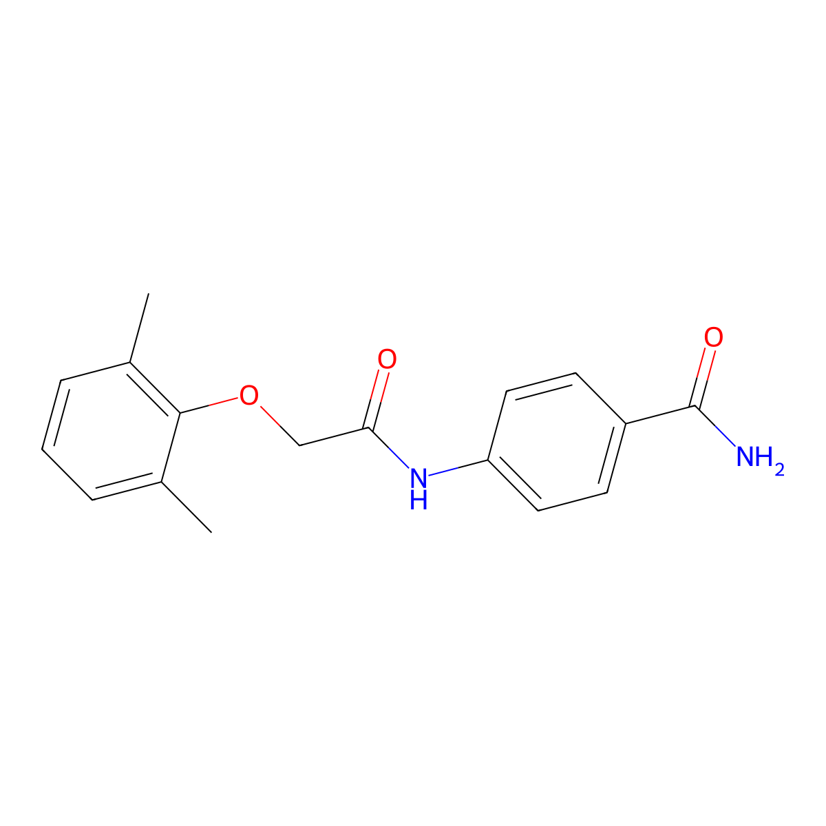 4-{[(2,6-Dimethylphenoxy)acetyl]amino}benzamide molecular structure, CAS 302574-64-7