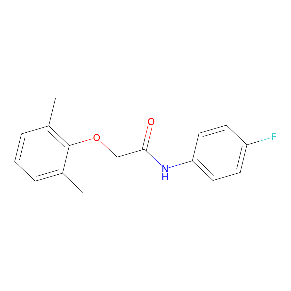 2-(2,6-dimethylphenoxy)-N-(4-fluorophenyl)acetamide molecular structure, CAS 302574-67-0