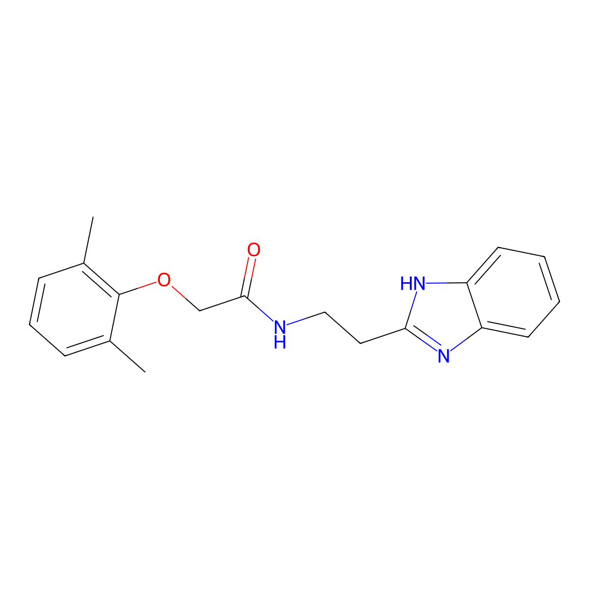 N-[2-(1H-benzimidazol-2-yl)ethyl]-2-(2,6-dimethylphenoxy)acetamide molecular structure, CAS 302574-71-6