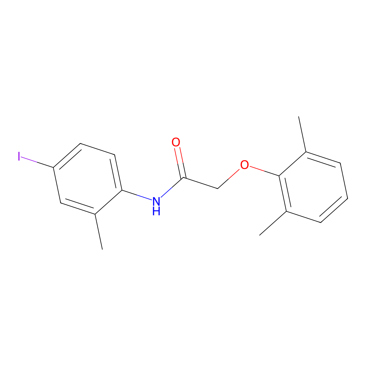 2-(2,6-dimethylphenoxy)-N-(4-iodo-2-methylphenyl)acetamide molecular structure, CAS 302574-73-8