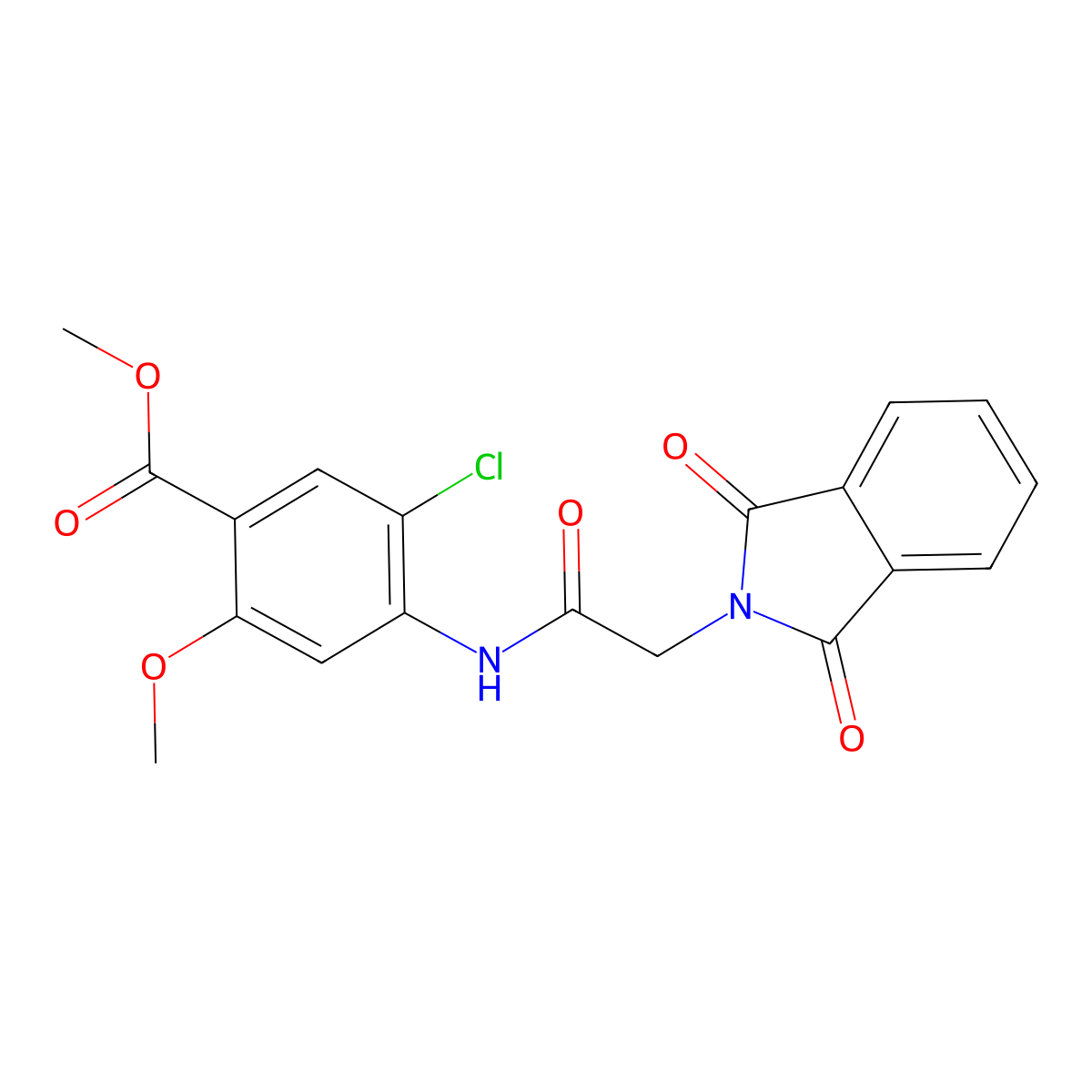 Methyl 5-chloro-4-(2-(1,3-dioxoisoindolin-2-yl)acetamido)-2-methoxybenzoate molecular structure, CAS 302575-00-4