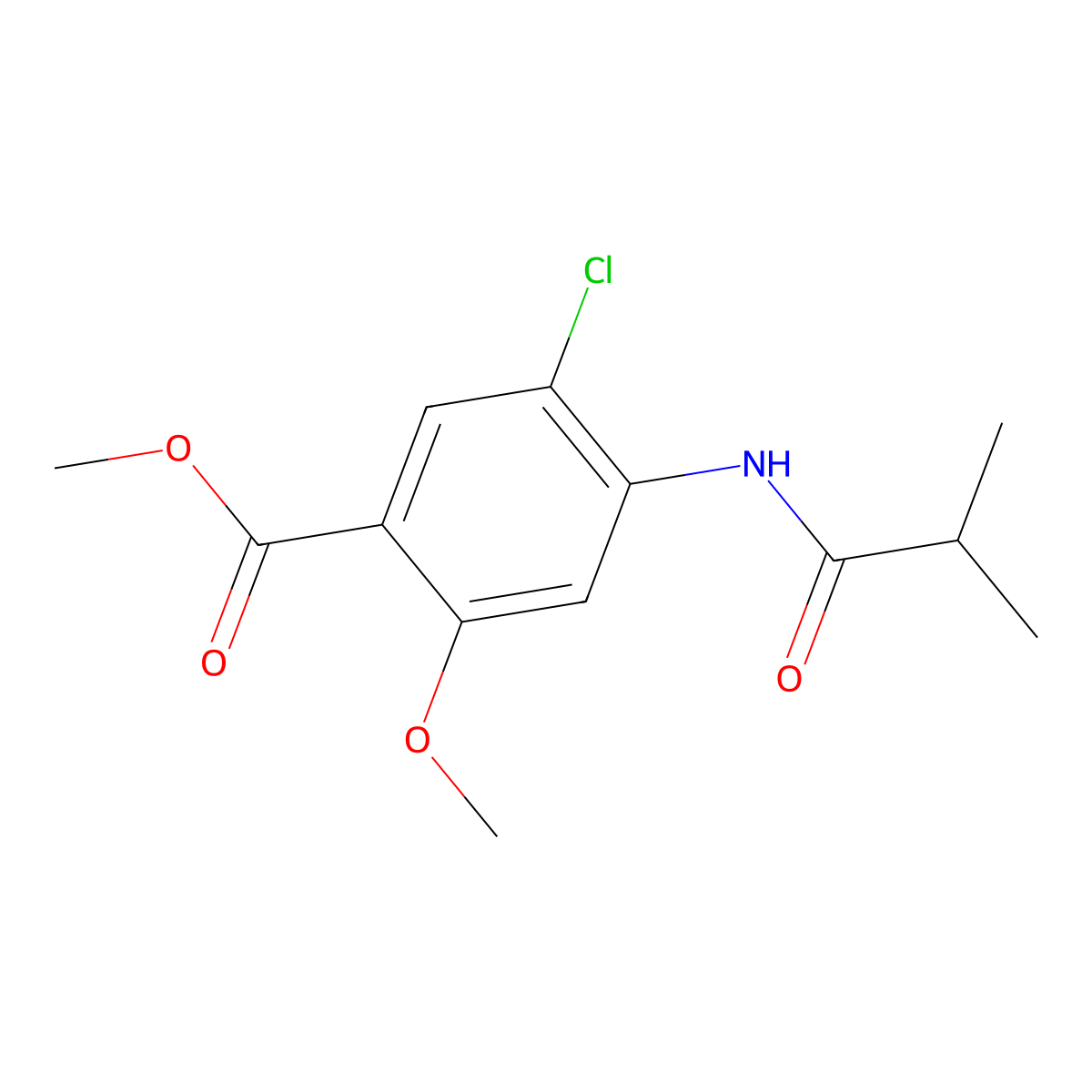 Methyl 5-chloro-4-(isobutyrylamino)-2-methoxybenzoate molecular structure, CAS 302575-02-6