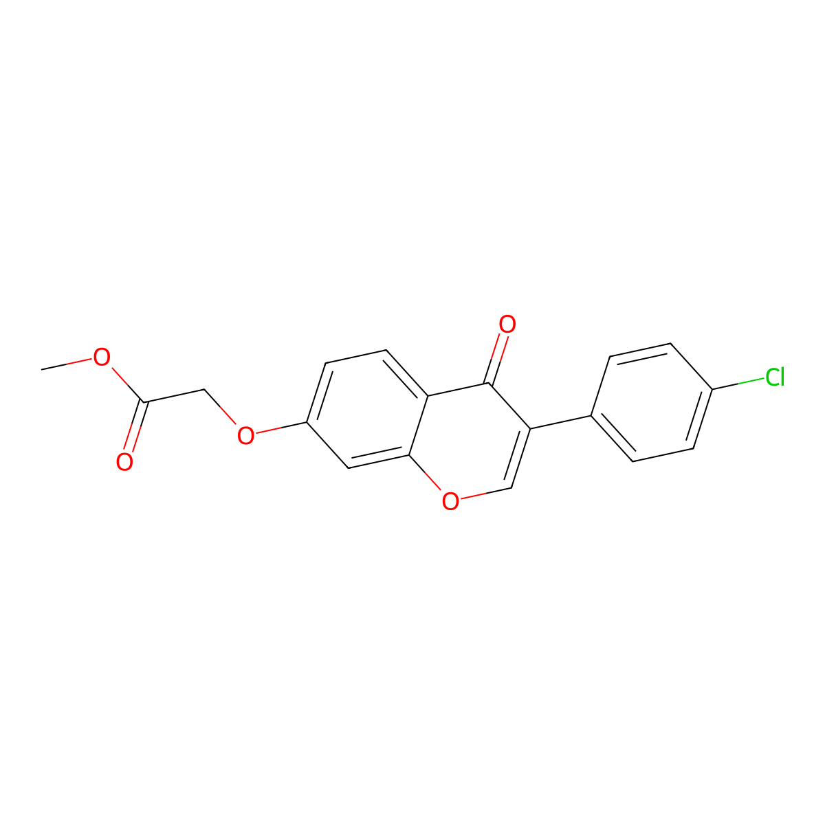 methyl {[3-(4-chlorophenyl)-4-oxo-4H-chromen-7-yl]oxy}acetate molecular structure, CAS 302575-34-4