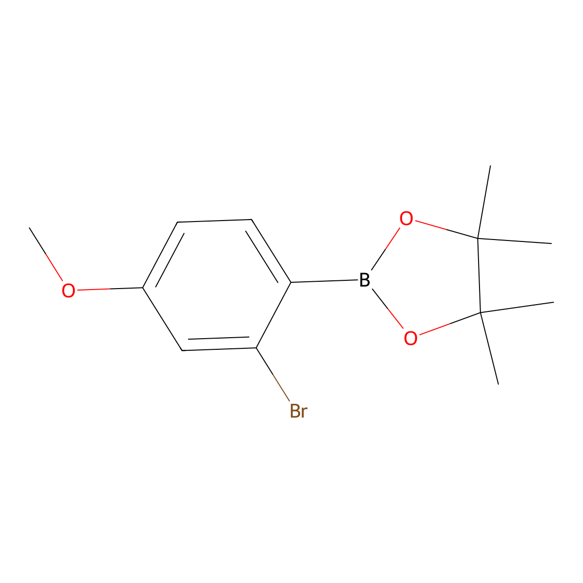 2-Bromo-4-methoxyphenylboronic acid pinacol ester molecular structure, CAS 3025763-18-9