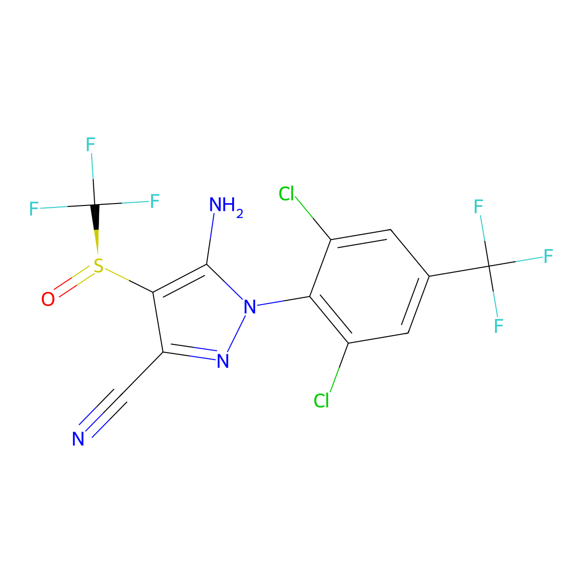 Fipronil, (R)- molecular structure, CAS 302578-97-8