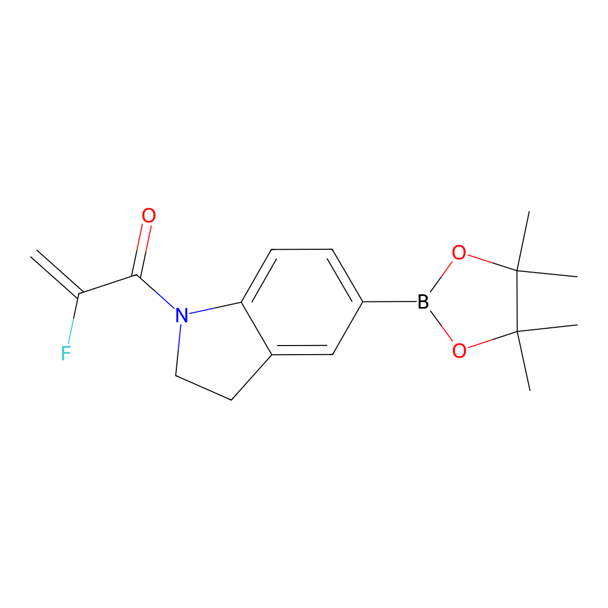 2-Fluoro-1-(5-(4,4,5,5-tetramethyl-1,3,2-dioxaborolan-2-YL)indolin-1-YL)prop-2-EN-1-one molecular structure, CAS 3025801-06-0