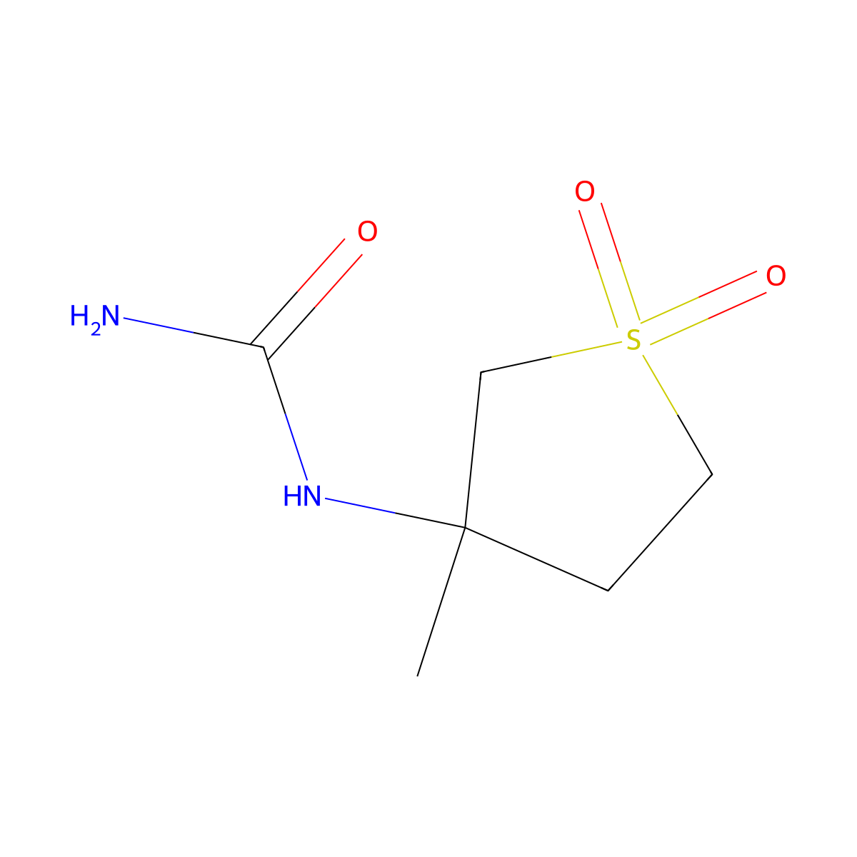 1-(3-Methyl-1,1-dioxidotetrahydrothiophen-3-yl)urea molecular structure, CAS 302581-27-7