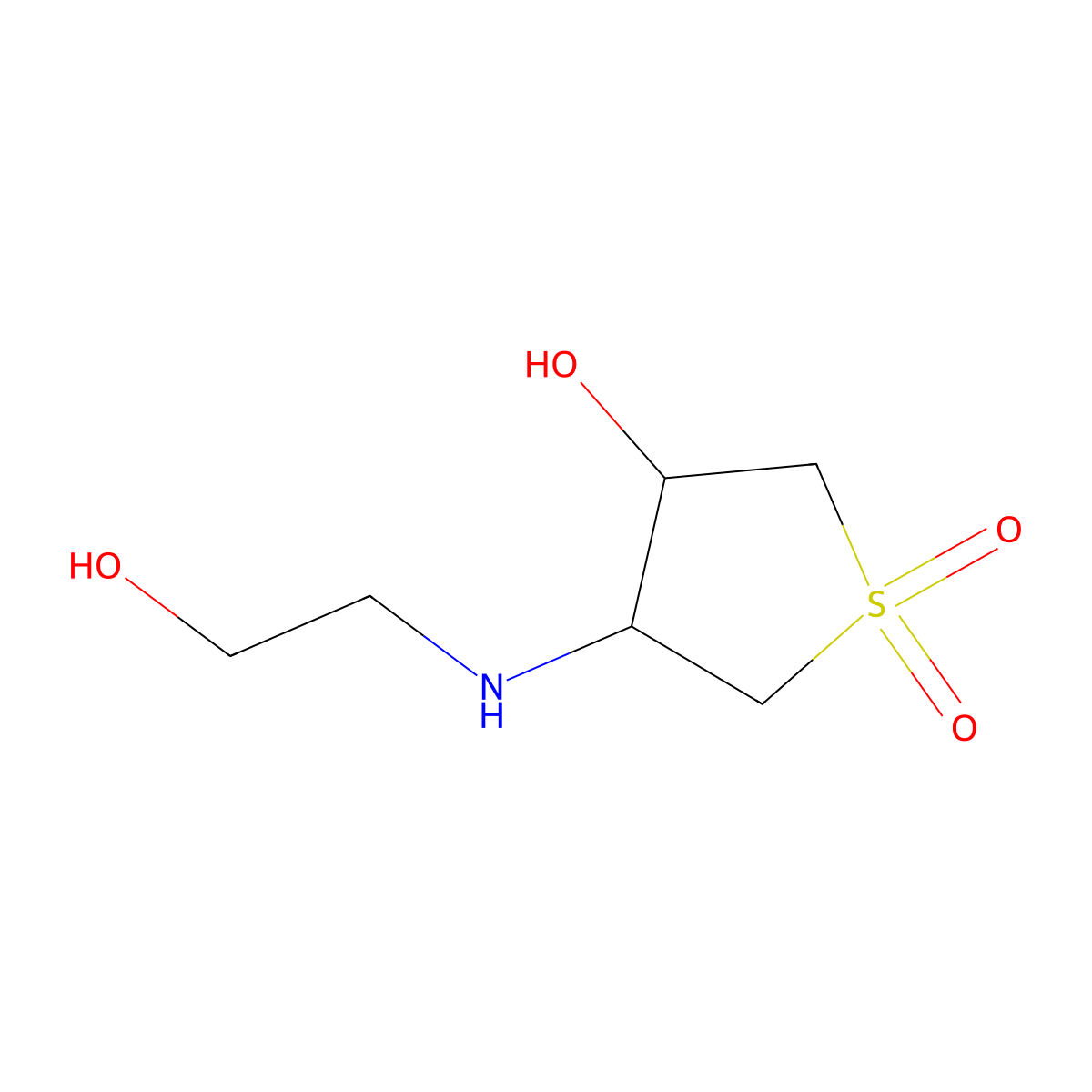 4-[(2-Hydroxyethyl)amino]tetrahydrothiophene-3-ol 1,1-dioxide molecular structure, CAS 302581-36-8