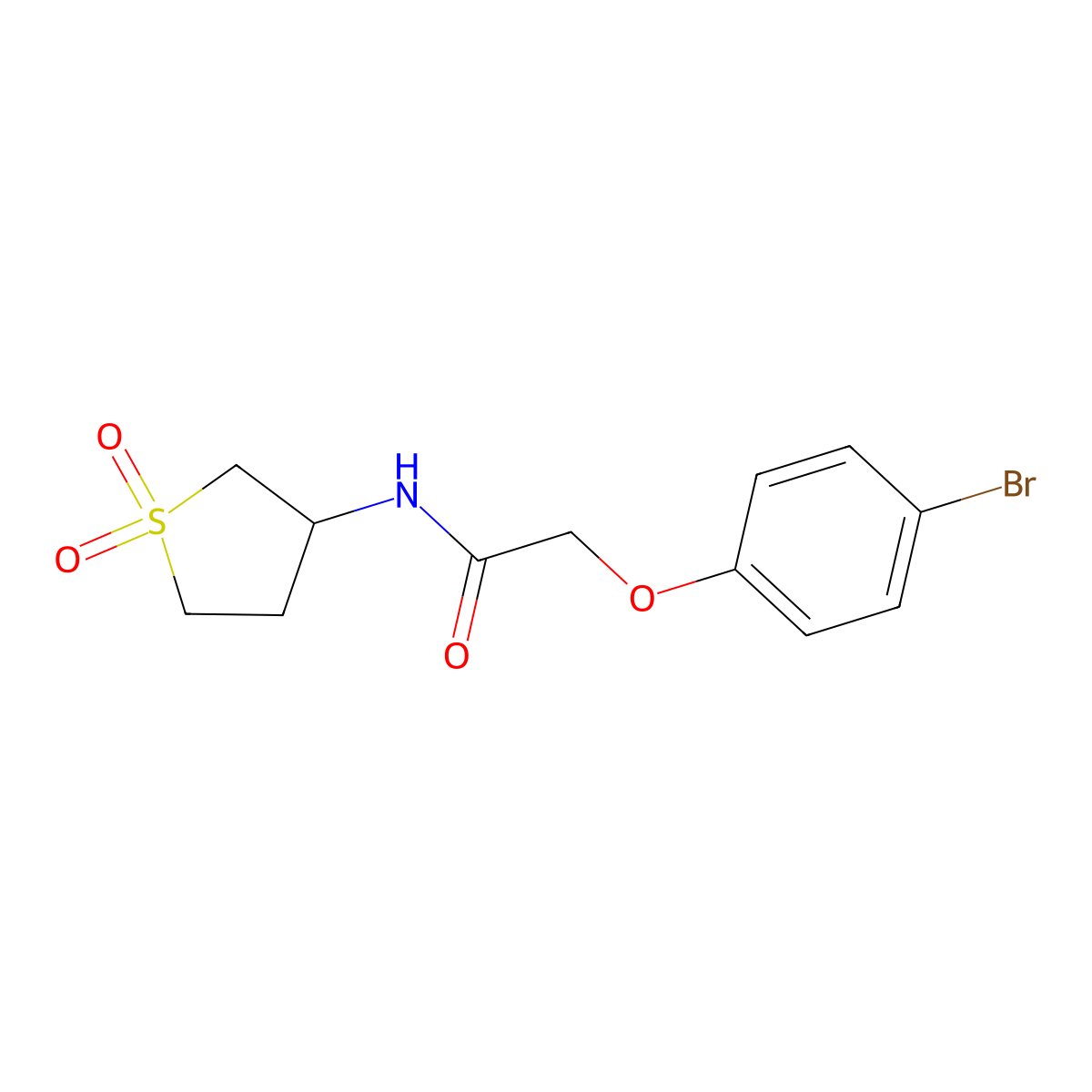 2-(4-bromophenoxy)-N-(1,1-dioxothiolan-3-yl)acetamide molecular structure, CAS 302581-41-5