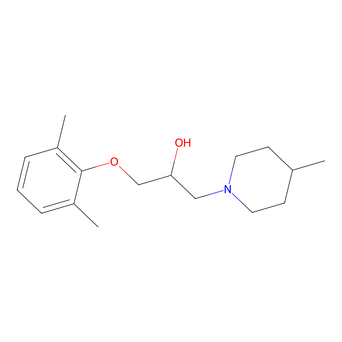 1-(2,6-Dimethylphenoxy)-3-(4-methylpiperidin-1-yl)propan-2-ol molecular structure, CAS 302581-99-3