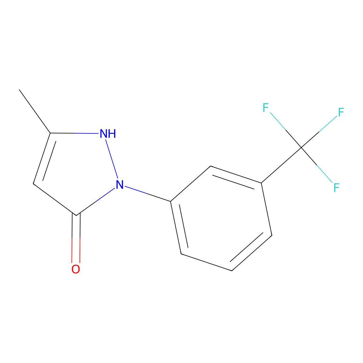 3-methyl-1-[3-(trifluoromethyl)phenyl]-1H-pyrazol-5-ol molecular structure, CAS 302582-47-4