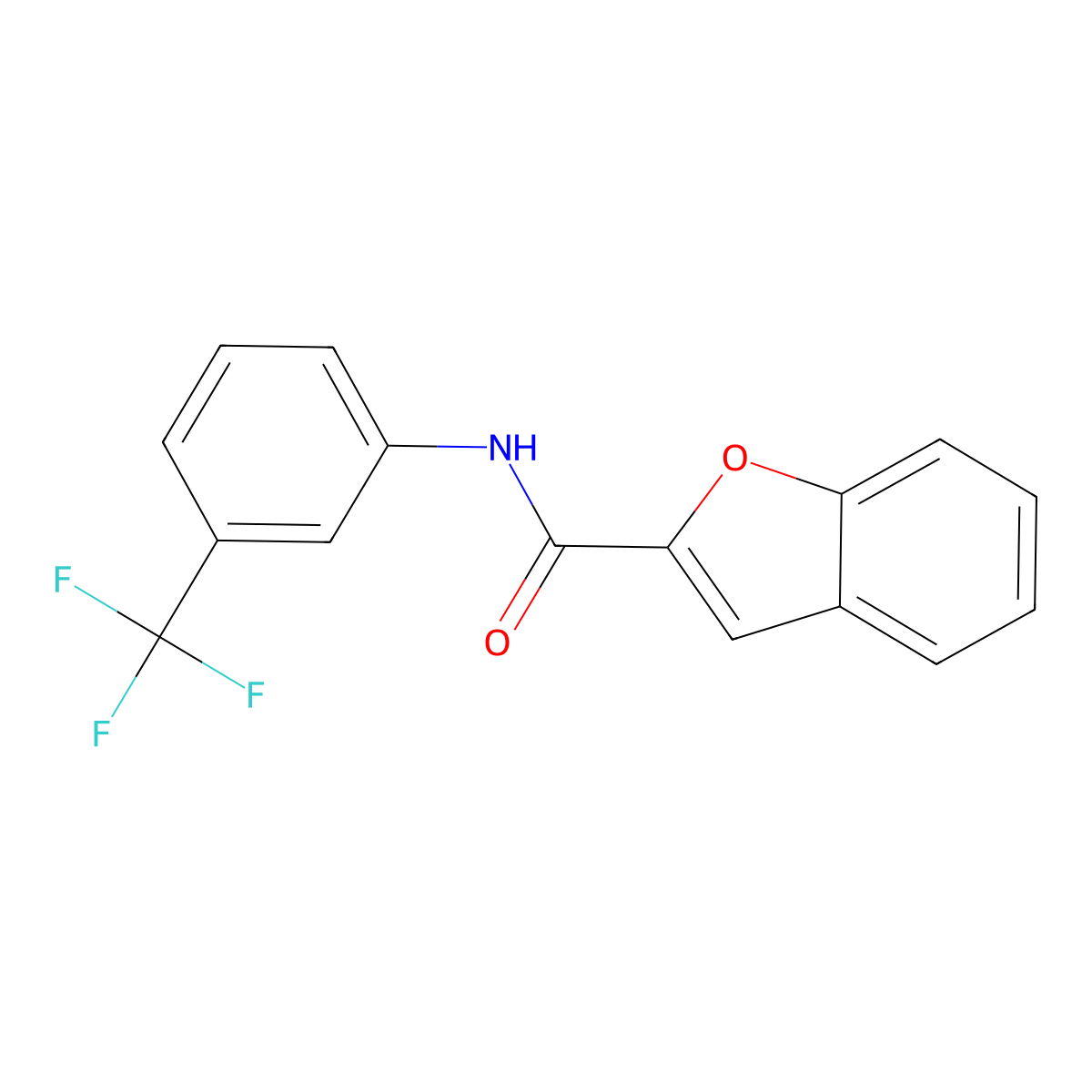 N-[3-(trifluoromethyl)phenyl]-1-benzofuran-2-carboxamide molecular structure, CAS 302583-11-5