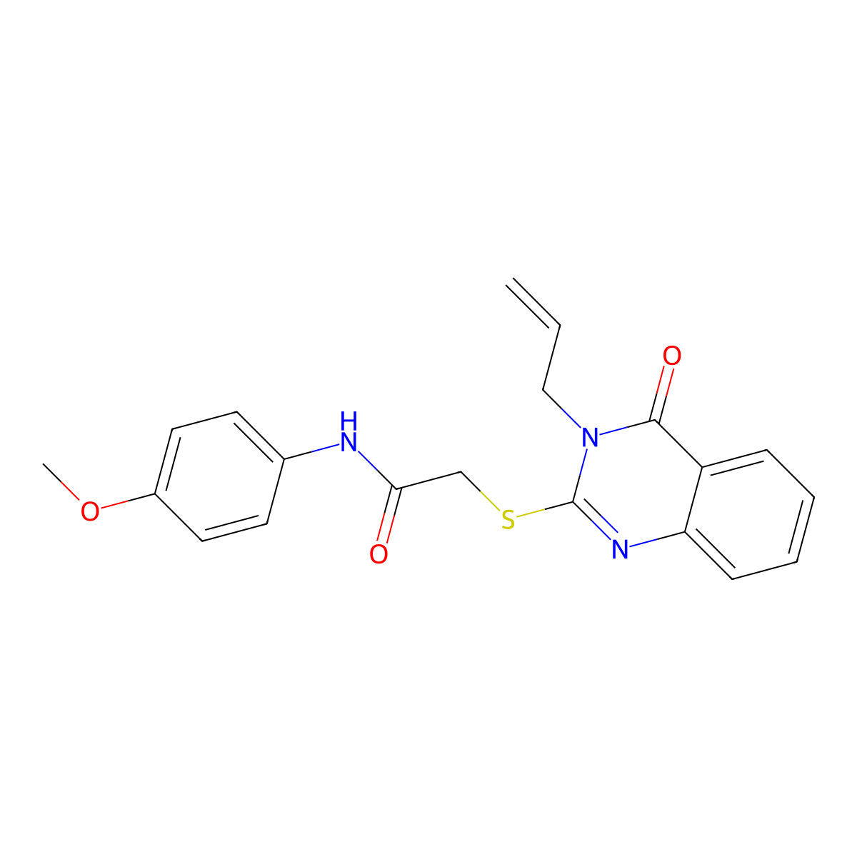 2-((3-allyl-4-oxo-3,4-dihydroquinazolin-2-yl)thio)-N-(4-methoxyphenyl)acetamide molecular structure, CAS 302583-57-9