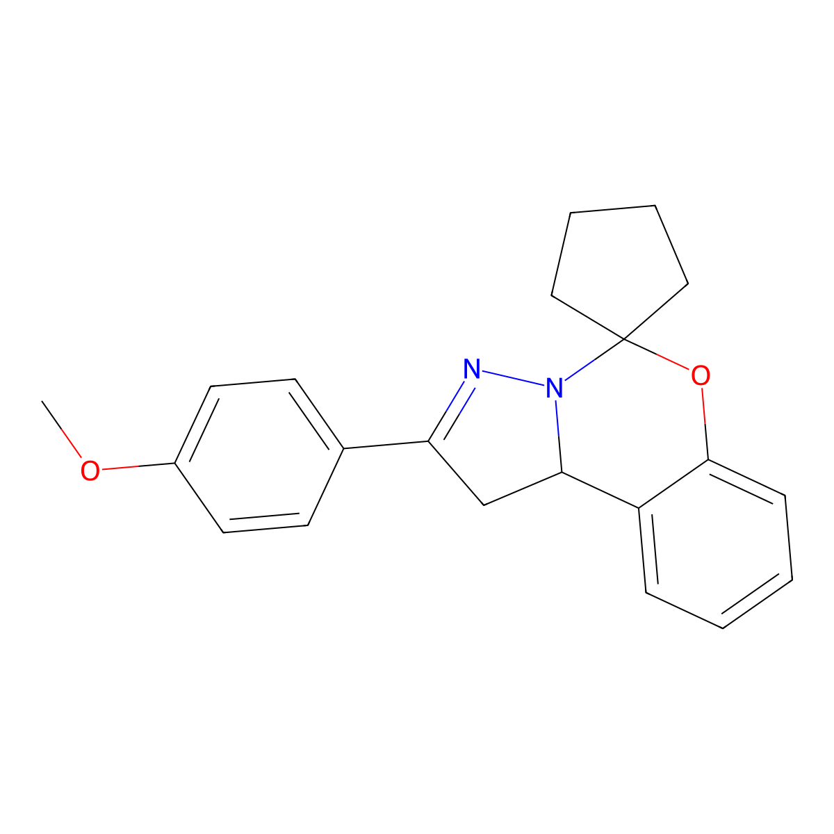 2'-(4-Methoxyphenyl)-1',10b'-dihydrospiro[cyclopentane-1,5'-pyrazolo[1,5-c][1,3]benzoxazine] molecular structure, CAS 302583-66-0