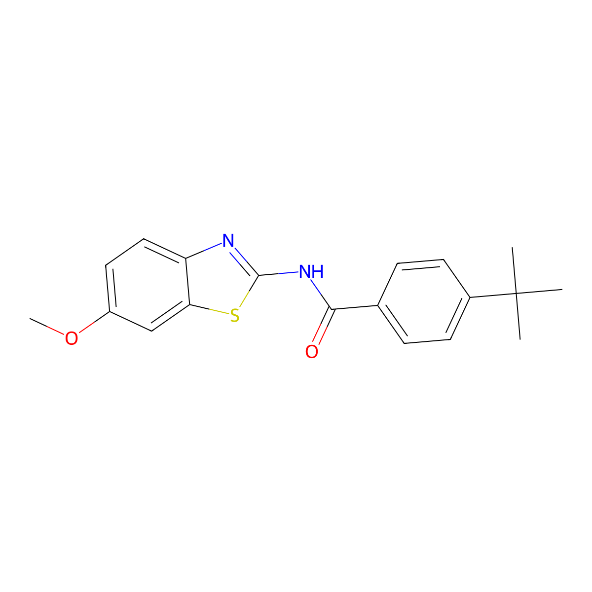 4-tert-butyl-N-(6-methoxy-1,3-benzothiazol-2-yl)benzamide molecular structure, CAS 302584-29-8