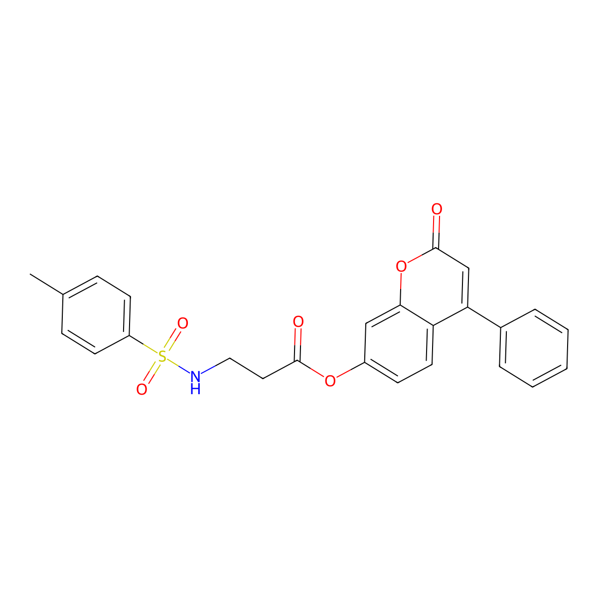 2-oxo-4-phenyl-2H-chromen-7-yl 3-(4-methylbenzenesulfonamido)propanoate molecular structure, CAS 302584-32-3