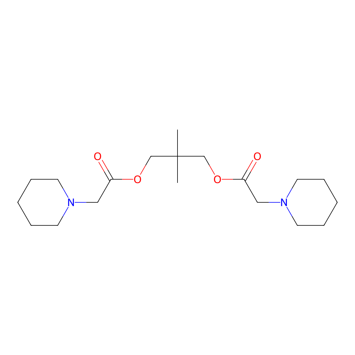 2,2-Dimethylpropane-1,3-diyl bis(piperidin-1-ylacetate) molecular structure, CAS 302588-82-5