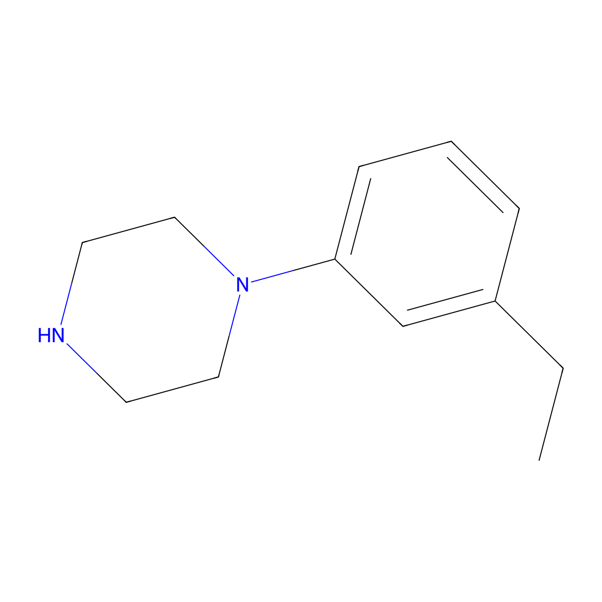 1-(3-Ethylphenyl)piperazine molecular structure, CAS 3026-54-8