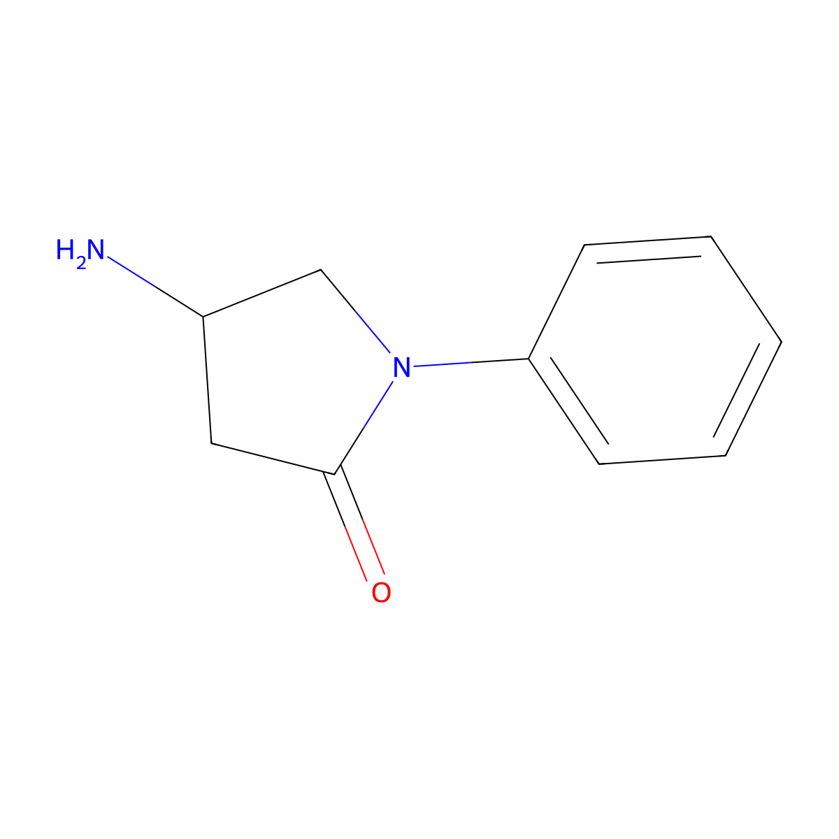 4-Amino-1-phenylpyrrolidin-2-one molecular structure, CAS 3026-59-3