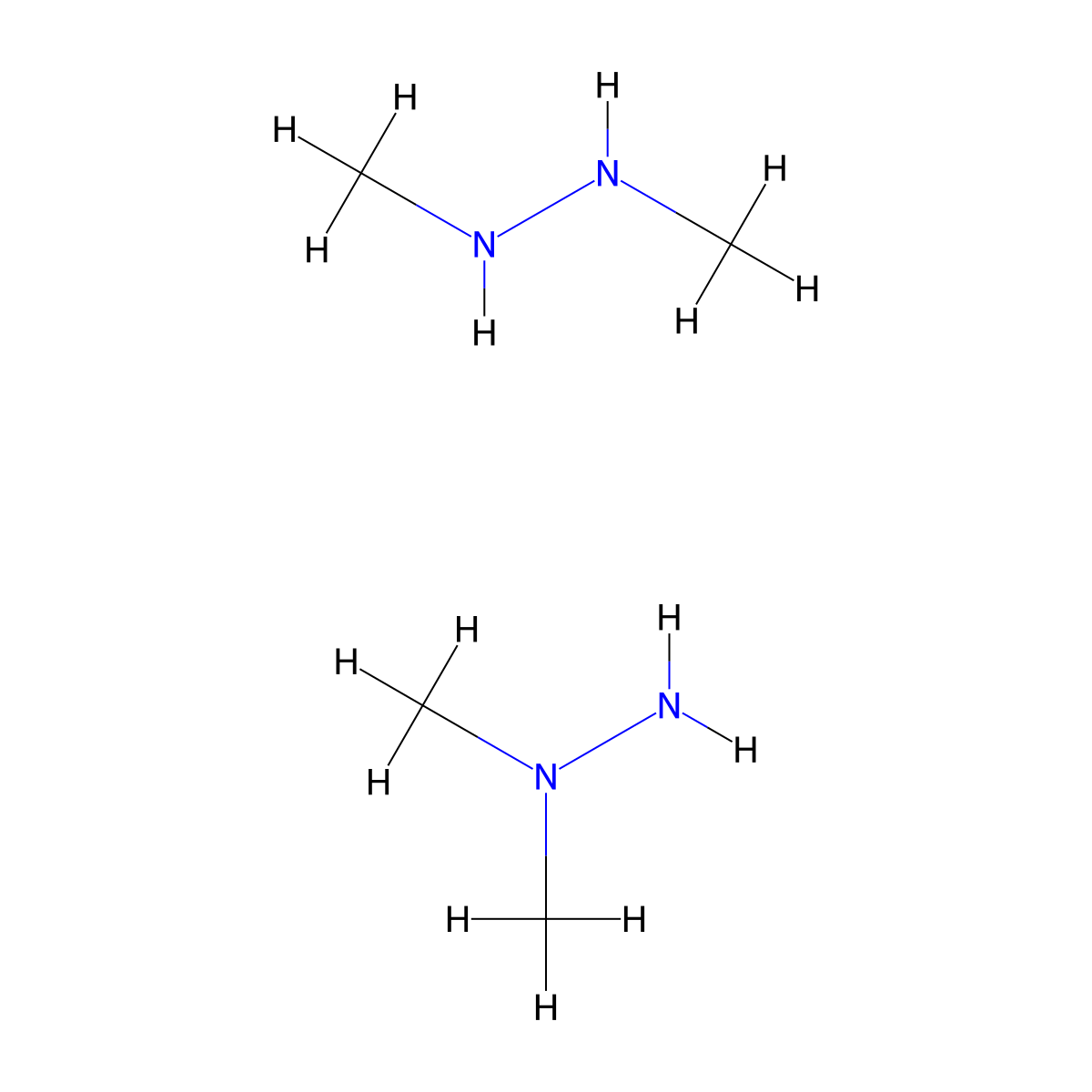 Dimethylhydrazines molecular structure, CAS 30260-66-3