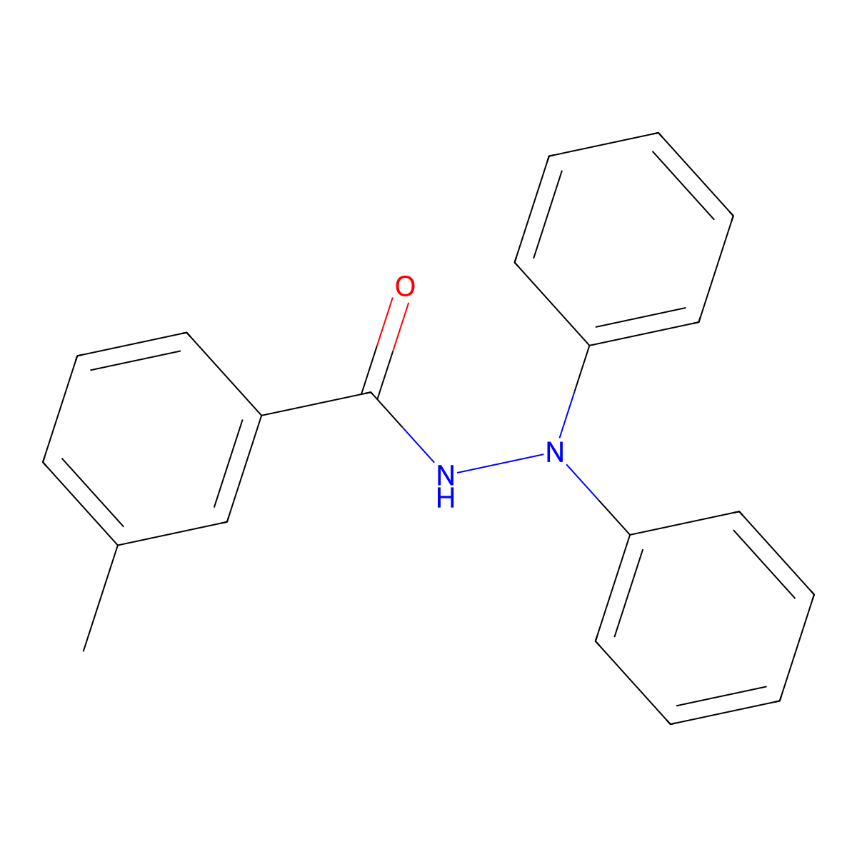 3-methyl-N',N'-diphenylbenzohydrazide molecular structure, CAS 302601-52-1
