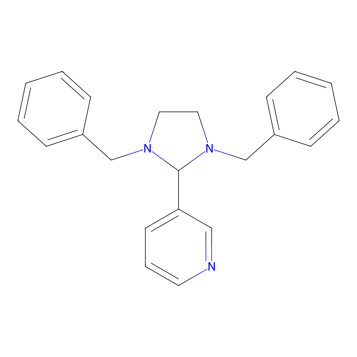 3-(1,3-Dibenzylimidazolidin-2-yl)pyridine molecular structure, CAS 302601-68-9