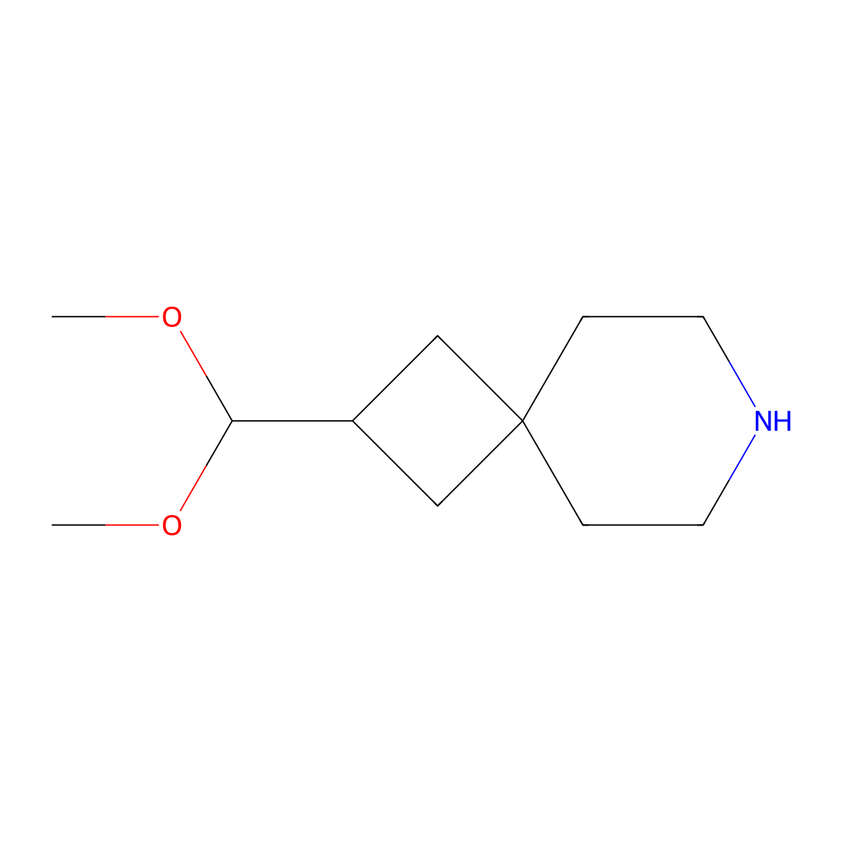 2-(Dimethoxymethyl)-7-azaspiro[3.5]nonane molecular structure, CAS 3026011-78-6