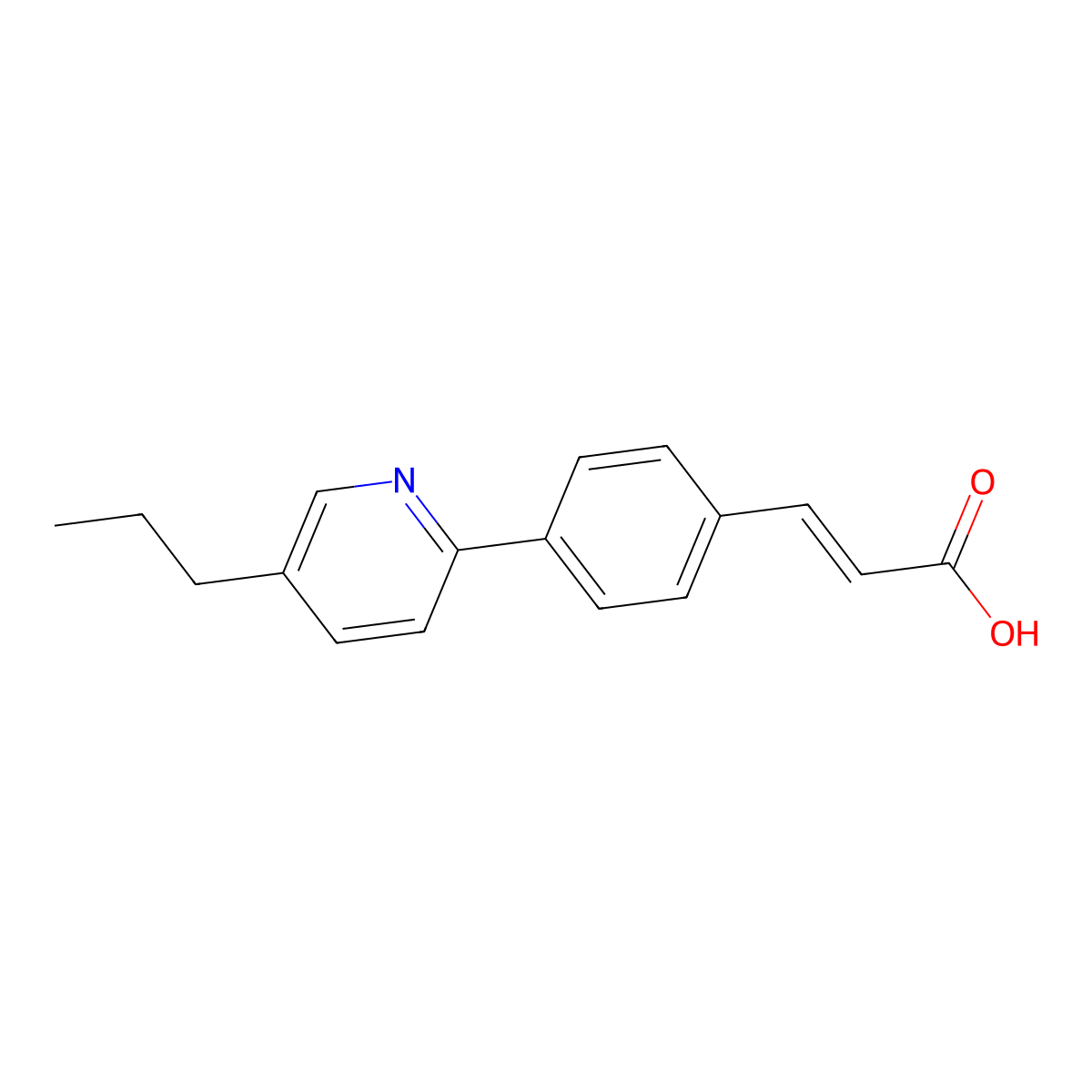 (2E)-3-[4-(5-Propylpyridin-2-YL)phenyl]acrylic acid molecular structure, CAS 302602-33-1