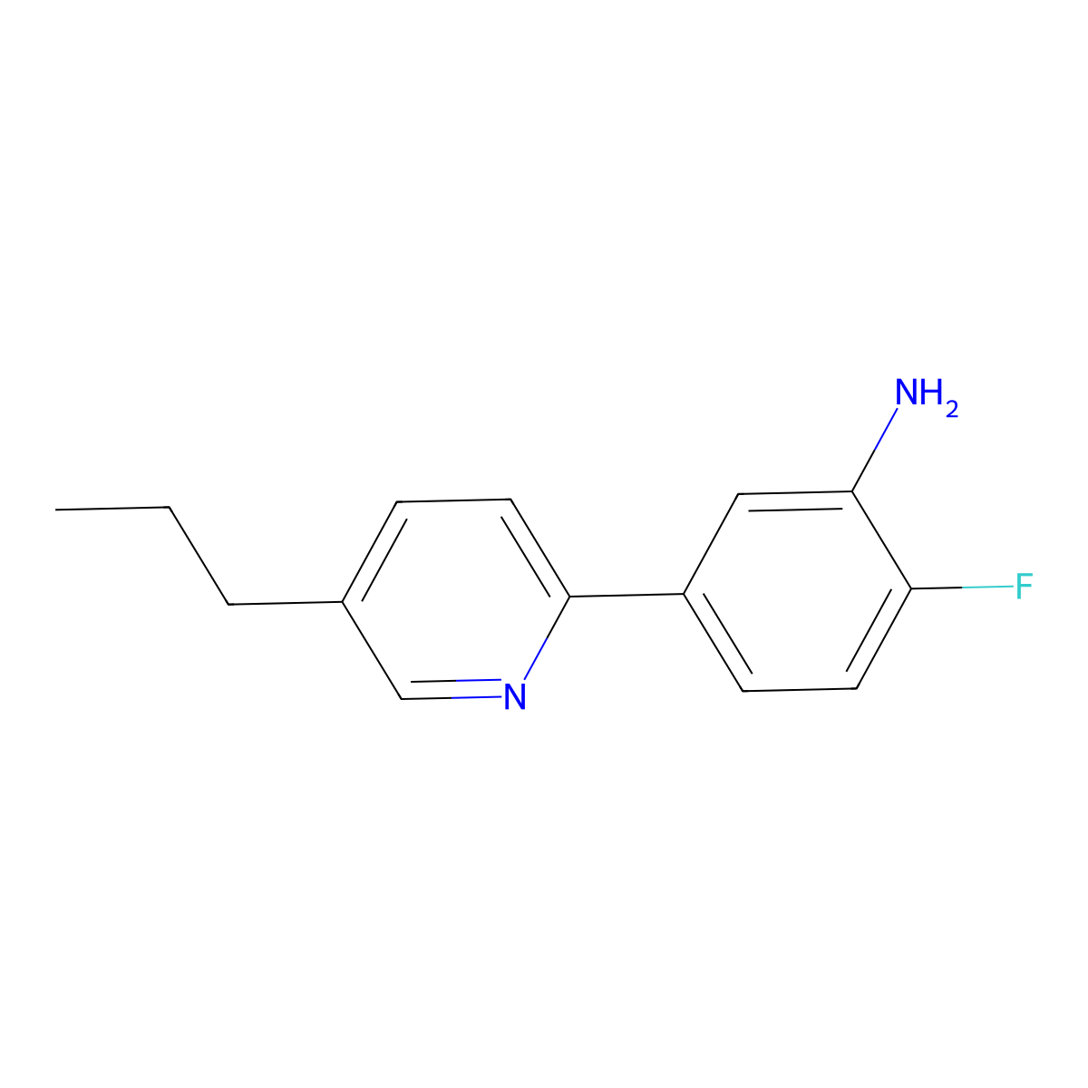 2-Fluoro-5-(5-propylpyridin-2-yl)aniline molecular structure, CAS 302602-60-4
