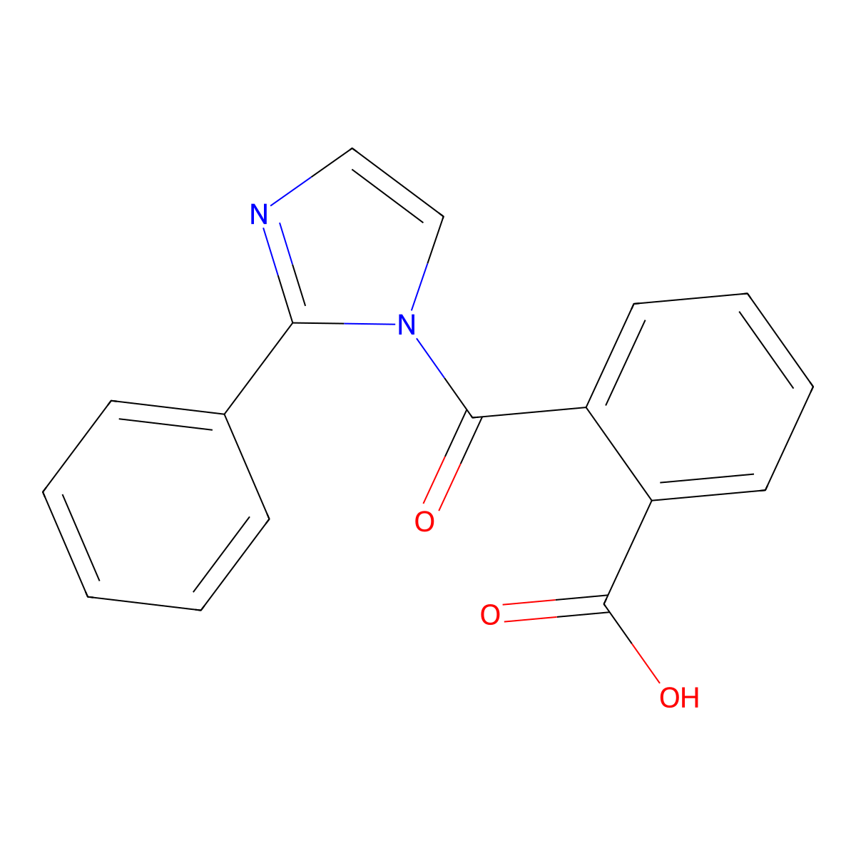 2-(2-Phenylimidazole-1-carbonyl)benzoic acid molecular structure, CAS 302602-94-4